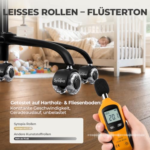 Sytopia Bürostuhl Rollen 11mm x 22 mm, 5er Set Rollen für Bürostühle, Super Leise und Weiche für Hartböden, Parkett, Teppich, Laminat… – Ansicht 5