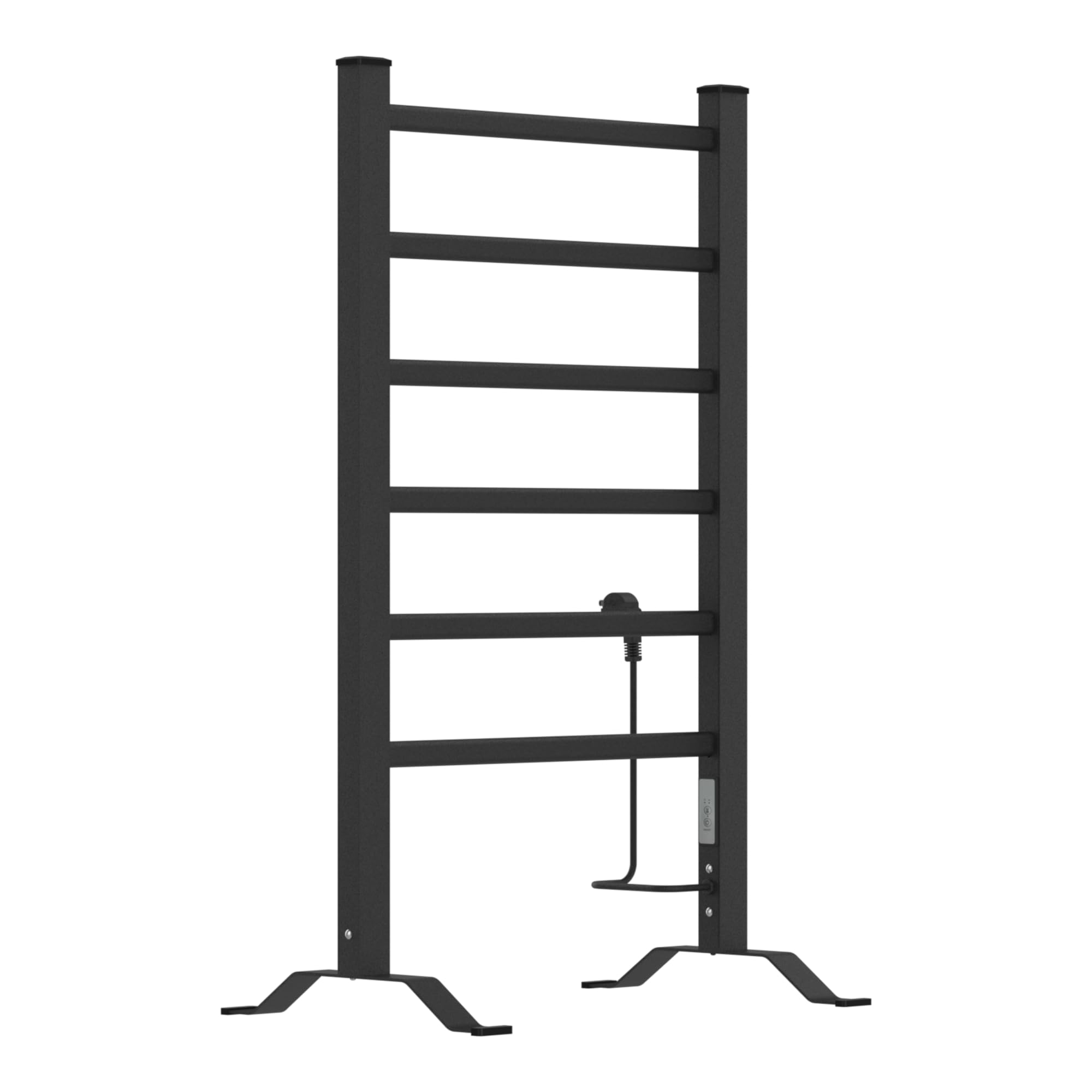 pro.tec Radiador Toallero Eléctrico de Pared o Indepediente Secatoallas para Espacios Reducidos con 6 Barras 100W IP24 Temporizador de 2 o 4 Horas Aluminio 85 x 55 cm - Negro