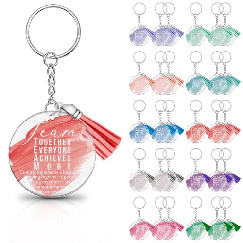 Porte-clés inspirant acrylique transparent Chunful contre le stress au bureau, lot de 30