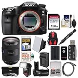 Sony Alpha A99 II Full Frame 4K Wi-Fi Digital SLR Camera Body & 24-70mm f/2.8 Zeiss Lens + 128GB Card + Backpack + Flash + Battery & Charger + Grip Kit