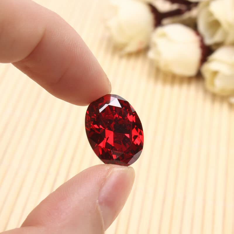 Rubis rouge sang 13,89 ct non chauffé 12 x 16 mm diamant ovale VVS, 0, Zircone, Rubis rouge