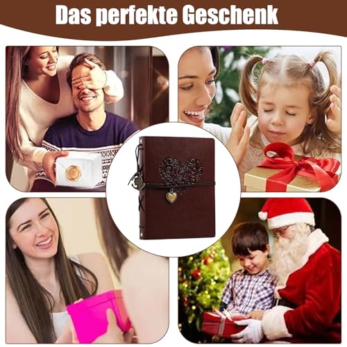 Fotoalbum Lederalbum Selbstgestalten - 21,5x17cm Scrapbook Album, 60 Seiten Scrapbook für 240 Bilder Foto Buch Vintage, Hochzeit Fotobuch, Vintage Fotobuch, Geschenk für Freund (1)