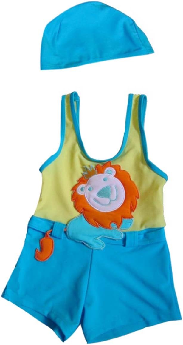 Bluetech Cute Lion Boys Body Suits 2 Pcs Swimsuits, 3T, 1