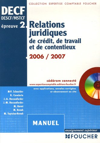 Télécharger Relations Juridiques de crédit, de travail et de contentieux Manuel 2006-2007 PDF