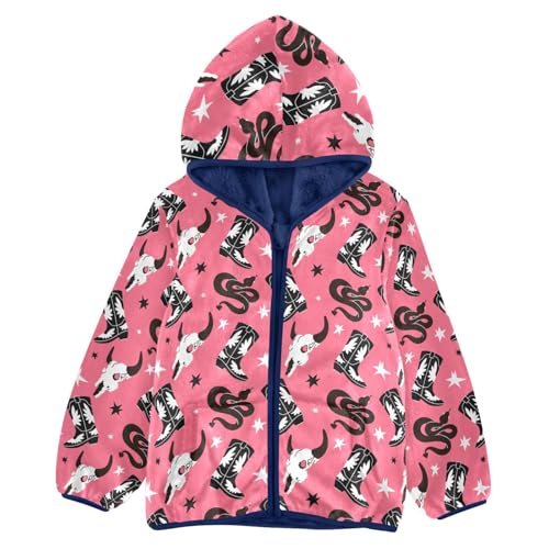 Different Assets Snake Cowgirl Boots Girls Fleece Jacket Girls Fall Jacket Girls Zip Up Hoodie Girls Sherpa Jacket 2-10T