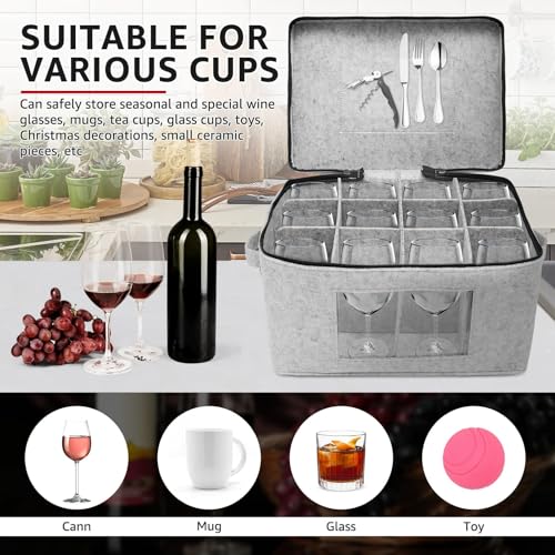 Cajas de almacenamiento para copas de vino con divisores para evitar roturas en su mudanza 7