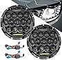 LED Headlight for Toyota FJ 40 Land Cruiser 1975 to 1979, 7' Round LED Headlamp with Daytime Running Light DRL High Low Beam Plug and Play with H4 H13 Adapter, 2PCS, 3 Years Warranty