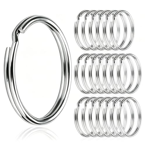 20 Stück 304 Schlüsselringe Edelstahl 25mm Schlüsselring Runde Schlüsselringe Geeignet für alle Arten von Schlüsseln Kunsthandwerk (25mm-20pcs)