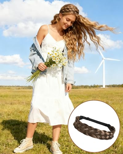 Ceeyoll Tresse Cheveux, Fait À La Main, Serre Tete, Matériau Résistant À La Chaleur, Serre Tete Femme, Décorations de Fête, Adaptées aux Filles et aux Femmes Décorations de Fête De Mariage Oktoberfest – vue 6