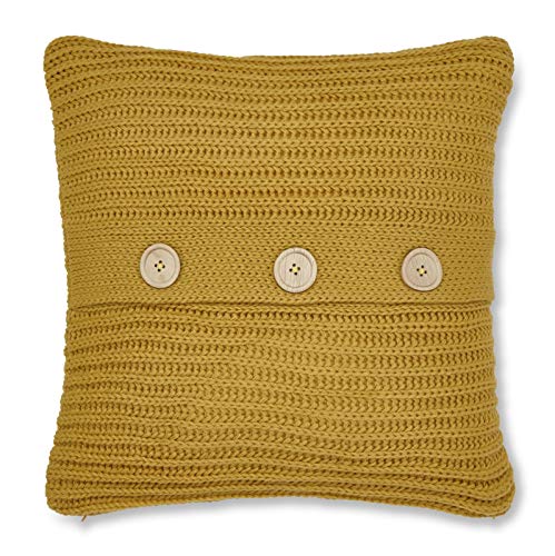 Image of Catherine Lansfield Chunky Knit Cushion Cover 45x45cm Ochre
