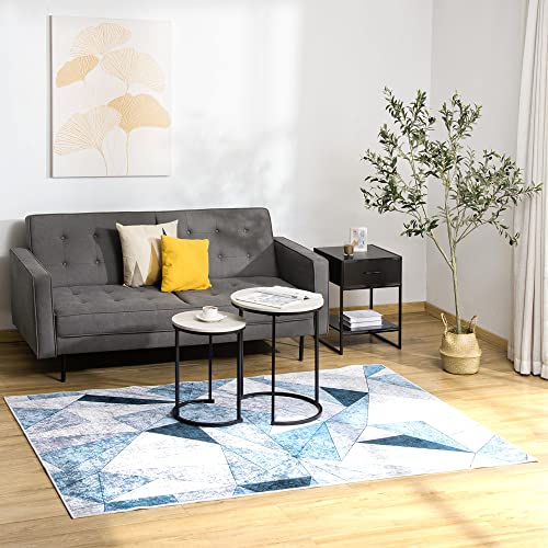 HOMCOM Alfombra de Salón Moderna Terciopelo Diamante 230x160 cm Alfombra Geométrica con Base Antideslizante para Dormitorio Oficina Estudio Multicolor - imagen 2