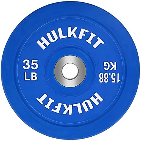 HulkFit Unisex's Bumper Plate, Blue, 2 Inch diameter Cover
