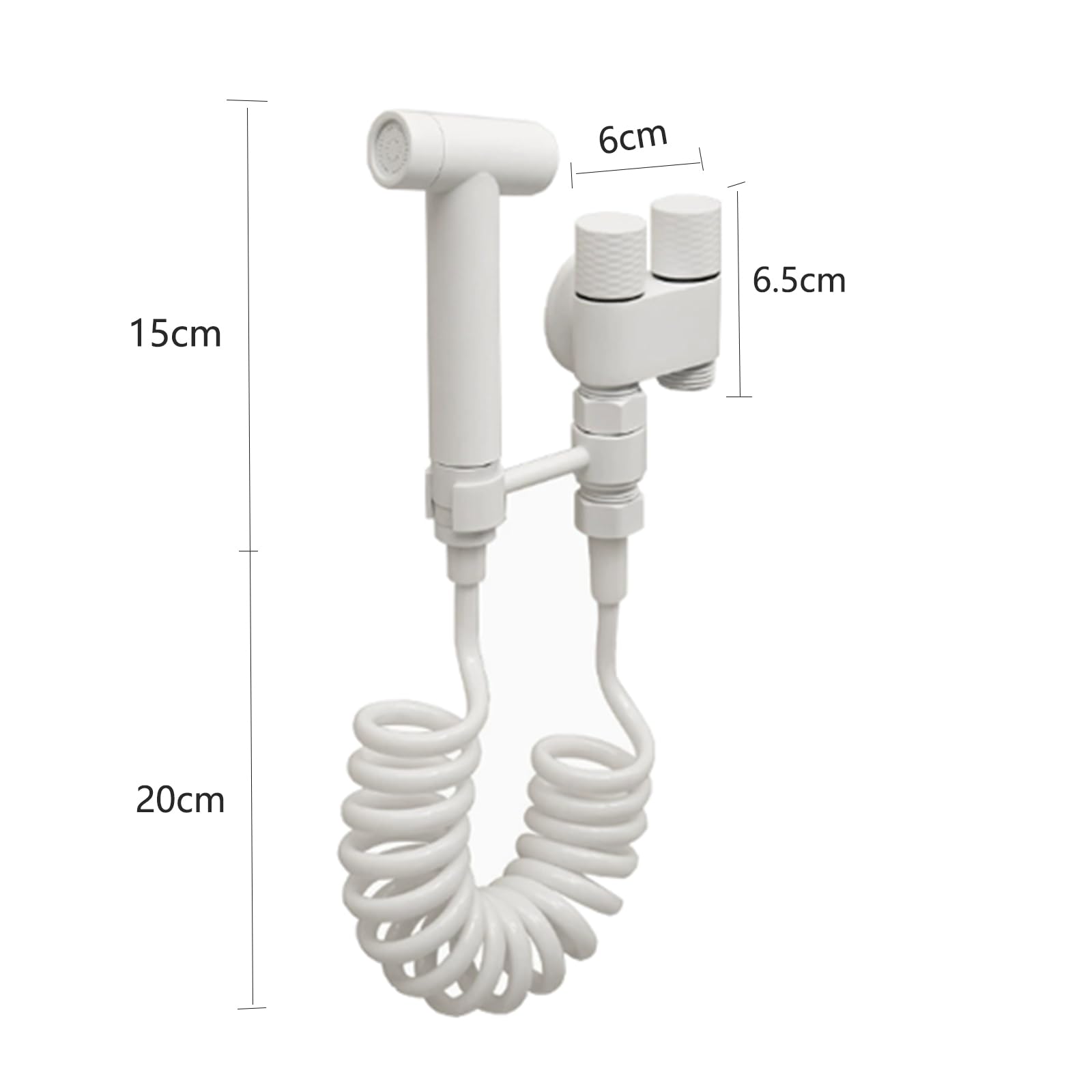 Duchas Higienicas para Wc Grifo de Bidet con Manguera 3M de Latón Uno Entra Dos Salen Set Blanco