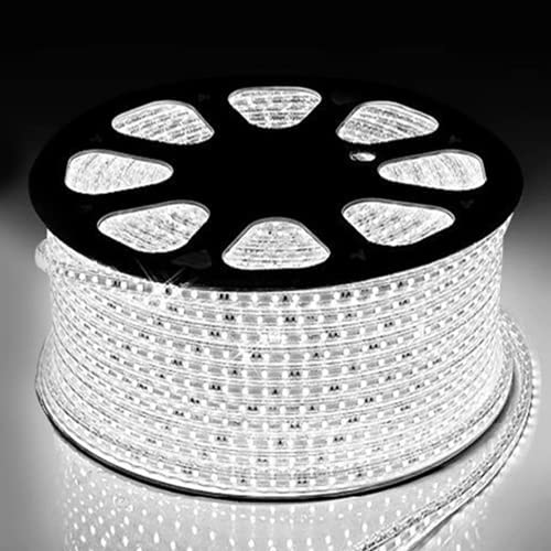 Image of DOJI 2835 SMD LED Strip Rope Light Waterproof Outdoor Flexible Light with Connector for Diwali, Christmas, Indoor and Outdoor Decoration. (15 Meter, White)