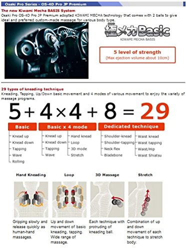 Osaki Os4Dprojppremiuma Model Os-4D Pro Jp Premium Massage Chair In Black, Kiwami Mecha 4D Kneading Ball System, 29 Different Types Of Kneaking Technique, 3 Air Options, Natural Fit Function #TOP3