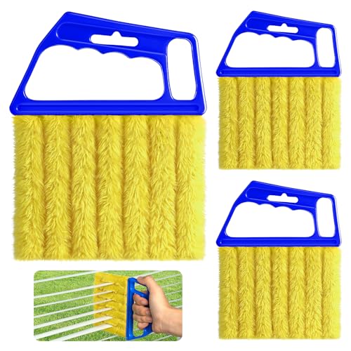3pcs Window Blind Cleaner Duster Tool,2026 New Cleaning Tools,7 Fingers Washable Microfiber Dusters for Cleaning,Crevice Cleaning Brush, Duster for Venetian Blinds & Air Conditioner Vents（Blue