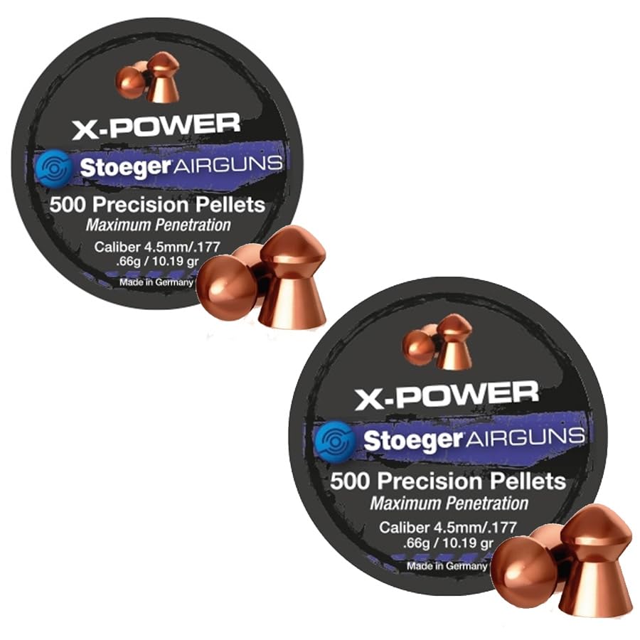 ECOMMUR Pack de balines/perdigones Stoeger X-Power (4,5 mm) | 500 uds por Caja. 0,66g por balín. Pack de 2 Cajas