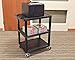 LUXOR STC222-B 3-Shelf Utility Cart, Black