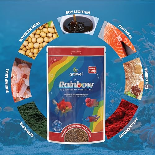 Image of Small Floating Fish Food Pellets 100g | 3.5mm Pellet Size | Highly Digestible & Nutritious Fish Feed for All Aquarium Fish