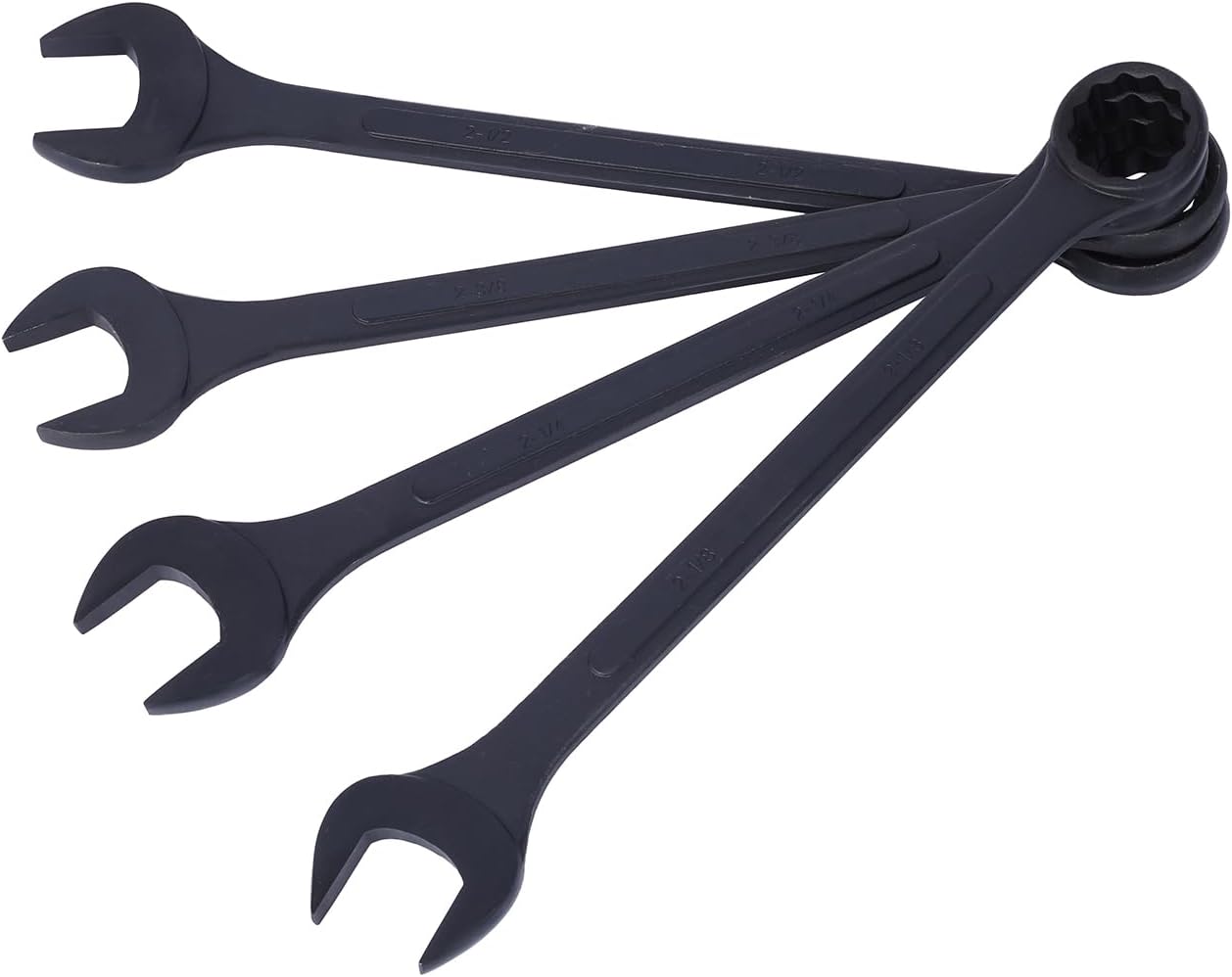 Jumbo Wrench Set, SAE, 2-1/8, 2-1/4, 2-3/8, 2-1/2-inch, Large Combination Wrench Set, Black Oxide Finish with Pouch (4PC-SAE)