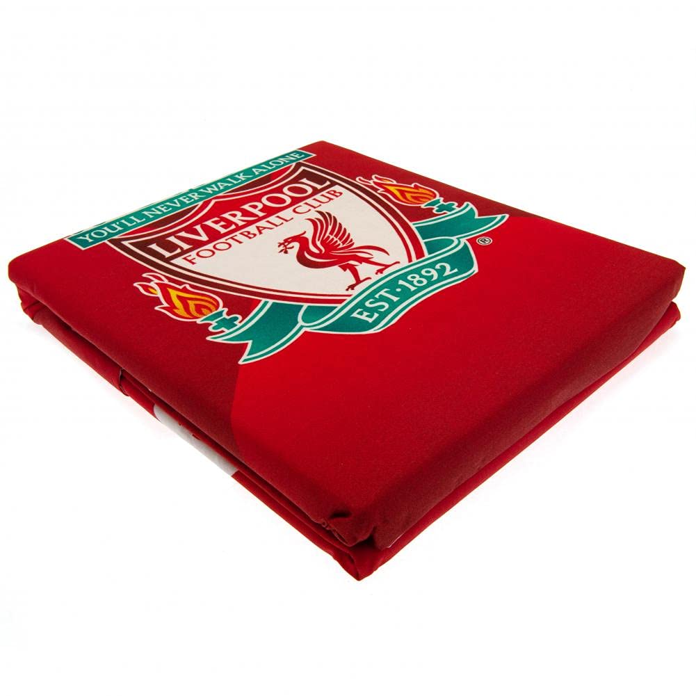 Liverpool F.c. Red, White Liverpool Fc Gradient Single Duvet Set Lfc Official