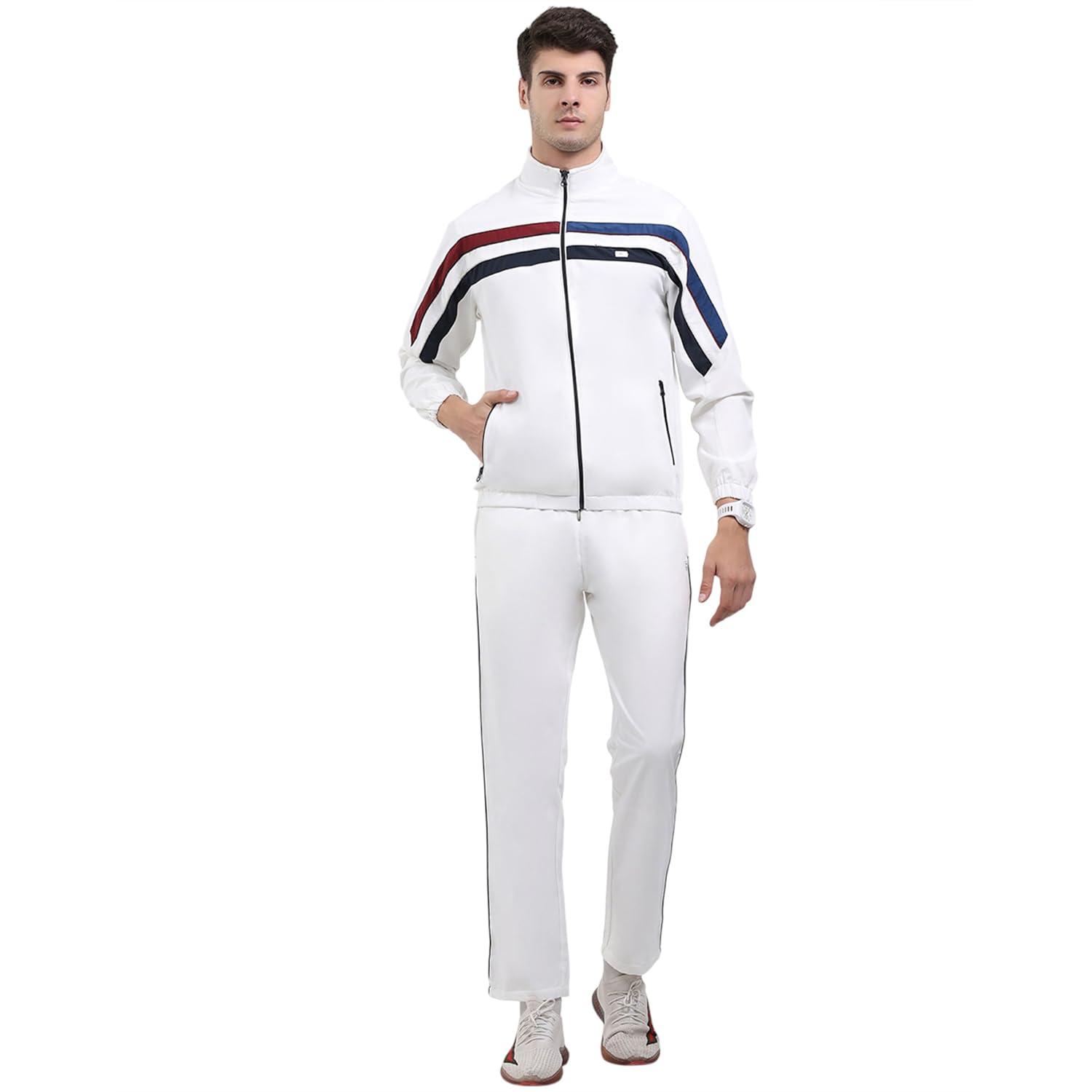 Monte Carlo Men Regular Fit Solid Mock Neck Full Sleeve Winter Tracksuit | Men Track Suit | Stylish Sportswear Set with Jacket and Lower | Activewear Set For Men's (Pack Of 1)-picture-19