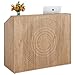 Tribesigns Reception Desk with Counter, Modern Front Desk Reception Room Table with Cable Grommet, 47 inch Retail Counter for Checkout, Lobby, Beauty Salon, Home Office Desk, Oak