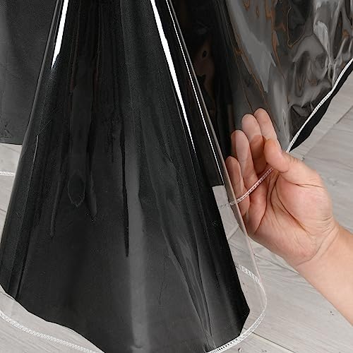 Hiasan Clear Plastic Tablecloth Rectangle - 100% Waterproof Oilproof Stain Resistant Wipeable Transparent Vinyl Table Cloth Protector for Dining Table, 60 x 102 Inch by Hiasan - Used condition - CA$10.07