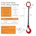 Single Leg Lifting Chains Sling Heavy Duty, 3.3Ft Steel Rust Resistant Chain Slings for Lifting 2/3 Ton Large and Heavy Cargo, Industrial Handling Hanging Hooks with Tag(1m L - 3 Ton Lifting Capacity
