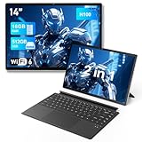 FUNYET PC Portatile 2 in 1, sistema Win 11 14 pollici Laptop, processore N100 Portatil, 16 GB di RAM + 512 GB di SSD Computer, tastiera retroilluminata, touchscreen e porta Type C 2 in 1, Tablet