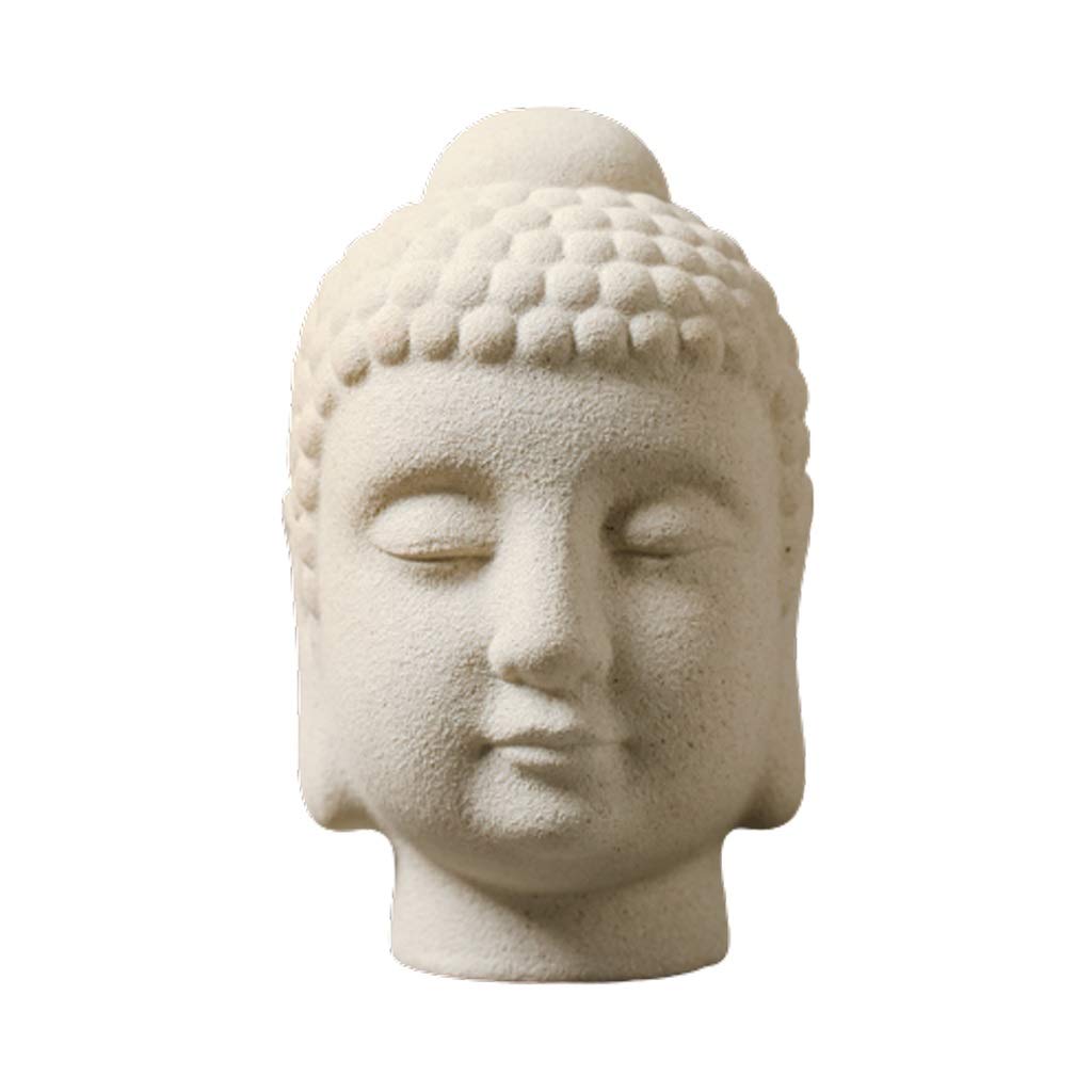 Sculpture bouddha chinois en céramique jaune, chef-d'œuvre artisanal haut de gamme