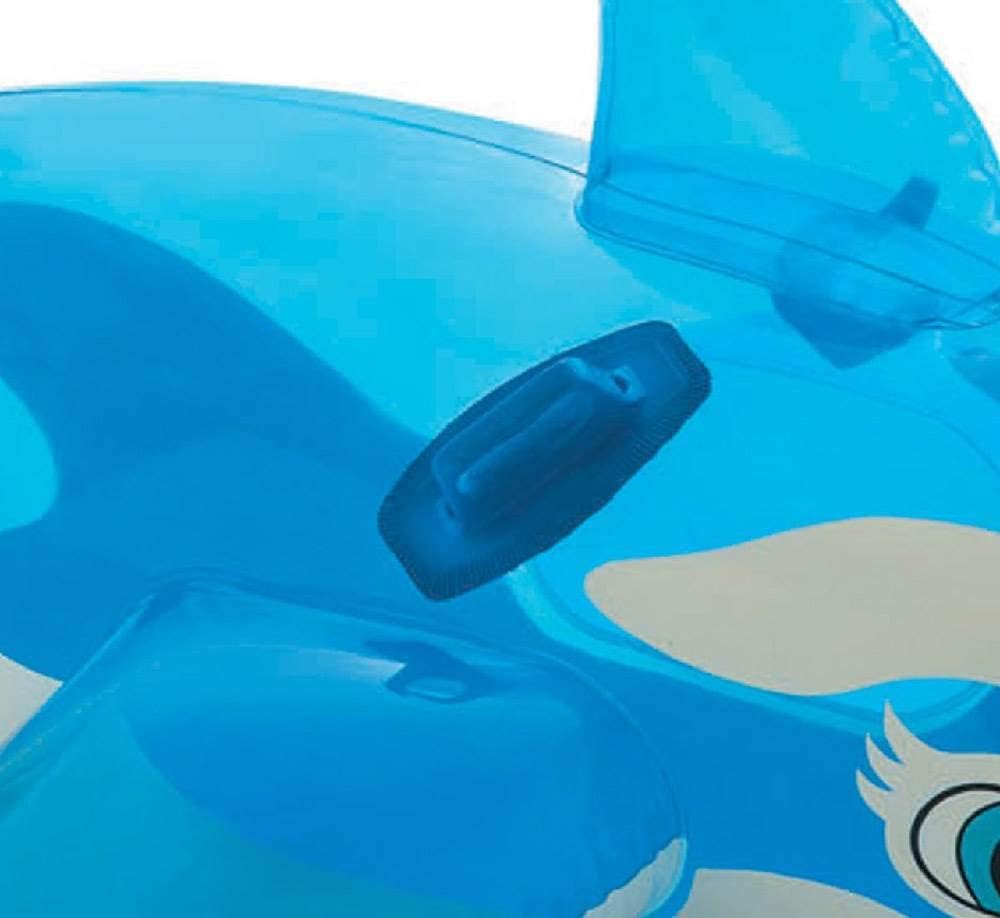 Close-up of the heavy-duty grab handle on the INTEX Lil' Whale Pool Float