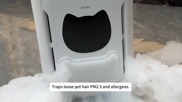 uahpet Pet Air Purifier for Home, Reduce Pet Hair, Dander, Odors, Dust, Smoke for Large Rooms up to 2100 Ft², Air Cleaner with H13 HEPA, Washable Pre-Filter & Air Quality Monitor, White Gray