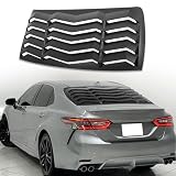 V-SEK Rear Window Louver Compatible with Toyota Camry 2018 2019 2020 2021 Windshield Sun Shade Cover in GT Lambo Style ABS Matte Black