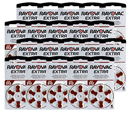 Shop4top Rayovac - 120 pilas para audífonos de tamaño extra avanzado 312 Mf Pr41, 1,45 V, zinc aire