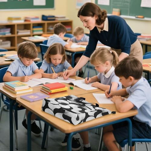 Bolsas de mano para libros de lona negra, el bolso multiusos de playa y universidad 2