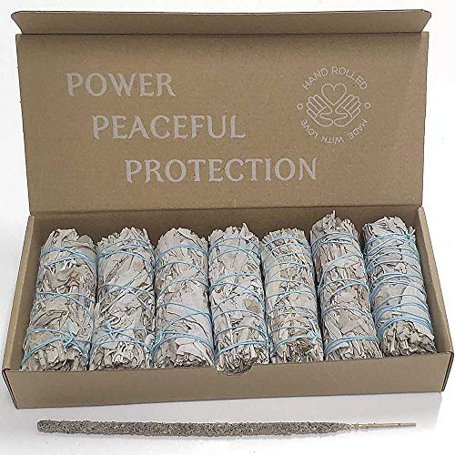 Copalosanto Salvia Blanca Pack 7 Uds. Atado Salvia Blanca de California -Apiana- para Quemar