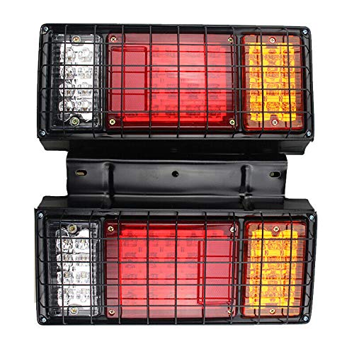 Limicar 2Pcs 40 Led Trailer Tail Lights Kit With Iron Net Protection Turn Signal Brake Reverse Running Lights Led Tail Taillight Light Assembly For Isuzu Npr Npr-Hd Nrr Nqr Nkr Nhr Fsr Frr Truck #TOP1