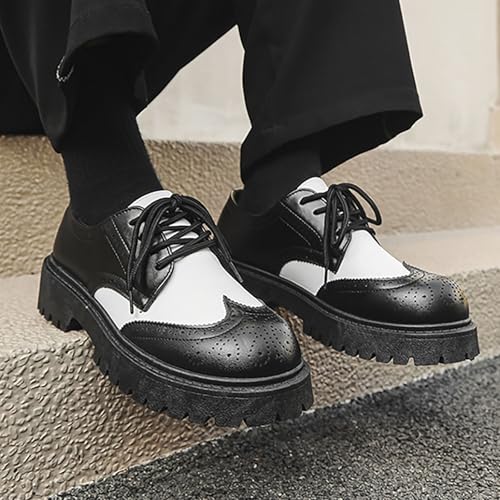 Men's Winter British-Style Big Toe Dress Casual Leather Shoes for Men, Thick Comfortable Sole Wedding Footwear4