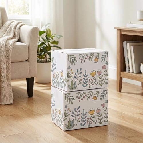 Image of RLAVBL 8x6x6 Shipping Boxes Set of 40, White Corrugated Cardboard Box for Packing, Mailing, Business