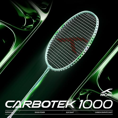 Image of Hundred Carbotek 1000 Badminton Racket | Superlight Head-Heavy Racket for Smash Power | Slim Shaft, Carbon Graphite Shaft & Curve Frame for Better Sweet Spot