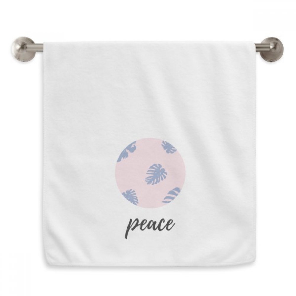 Serviettes débarbouillettes plantes bleu poudre linge de bain blanc