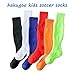 Hakugoo Kids Soccer Socks - Boys Knee High Football, Baseball, Softball Athletic Socks for Youth 10-14 Years, 3 Pairs (Black+White+Blue, L)