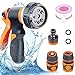 Produktbild Garten Handbrause, Garten Spritzpistole Gartenbrause mit 8 Sprühbilder, Verstellbarer Wasserdurchfluss Hochdruck Handsprüher für Rasen Bewässerung, Autowaschen, Haustier Baden