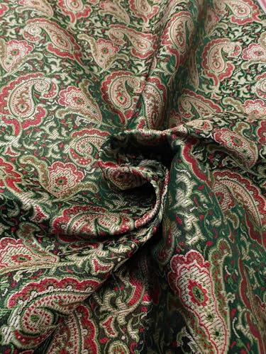 Brocart en satin de soie jacquard cachemire pour robe de soirée chic
