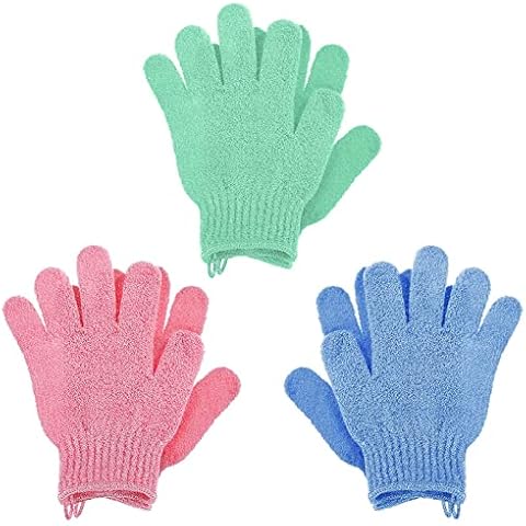 Sibba 3 Paar Bade Peeling Handschuhe Körperpeeling Duschschrubber Cover