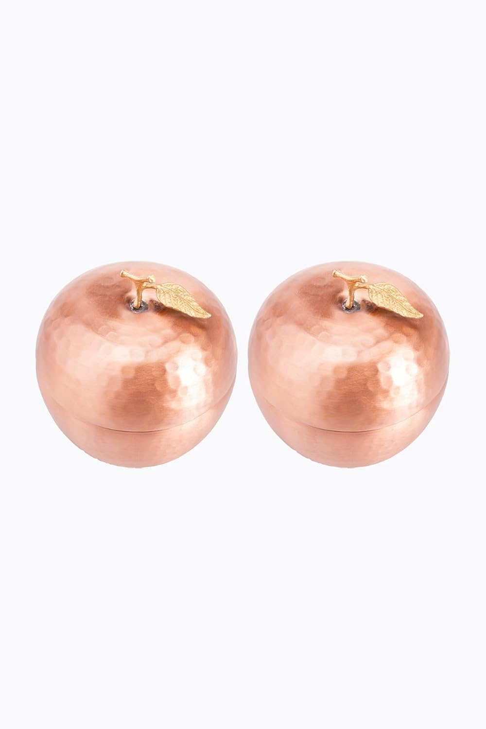 Copper Candy Dish Set 2 Piece Apple Motif Turkish Coffee Serving Set Handmade Embossed (Diameter 3.3 inch) - Copper, One Size