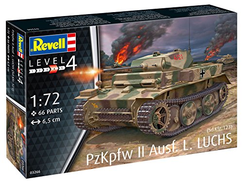 Revell Rv03266 03266 Pzkpfw Ii Ausf. L. 'Luchs' (Sd.kfz.123) 1: 72 Scale Model Kit, Various #TOP7