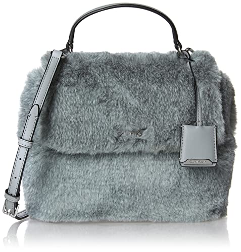 Calvin Klein Leilani Micro Pebble Top Handle Crossbody, Dark Gray Mix