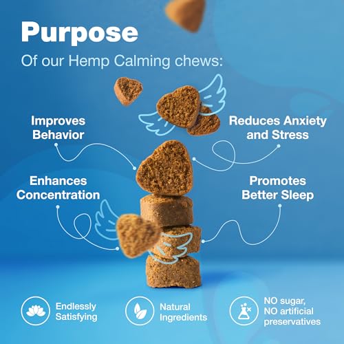 Image of Calming Hemp Treats for Thunderstorms, Fireworks, Separation, & Travelling - Travel Pack of Calming Soft Chews - Dog Anxiety Support